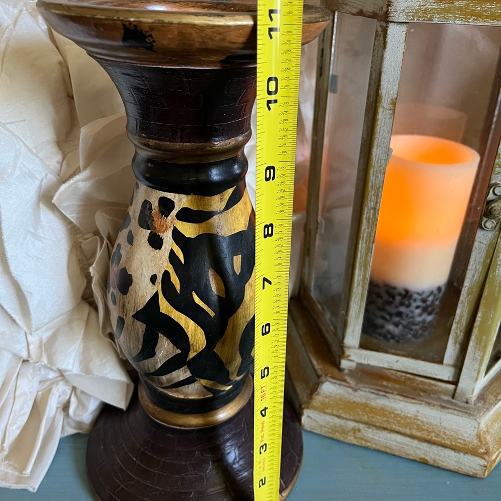 PIER 1 ANIMAL PRINT CANDLE HOLDER - Picture 3 of 4